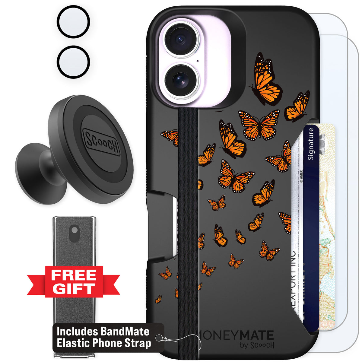 Scooch Moneymate Monarch Flight for iPhone 17 — Defender Bundle