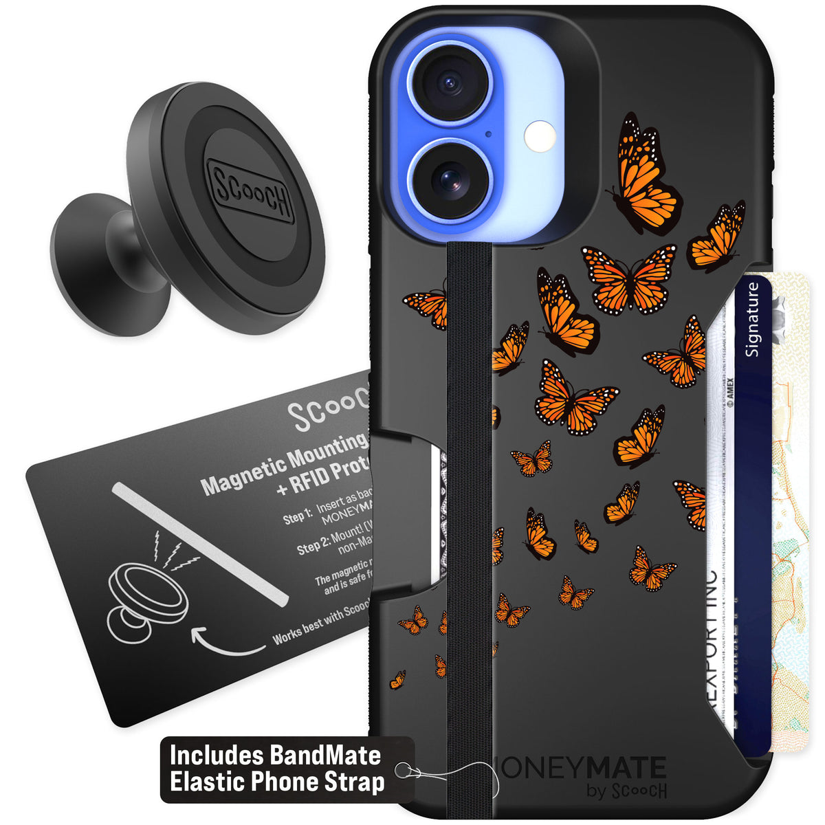 Scooch Moneymate Monarch Flight for iPhone 16 — Starter Bundle