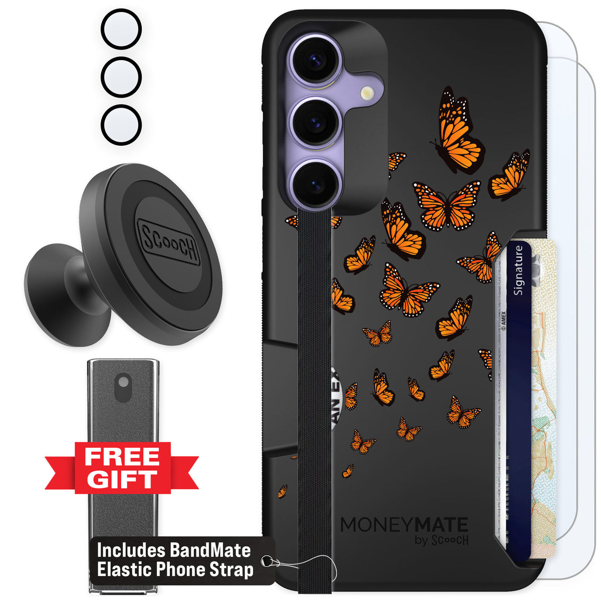 Scooch Moneymate Monarch Flight for Galaxy S25+ — Defender Bundle