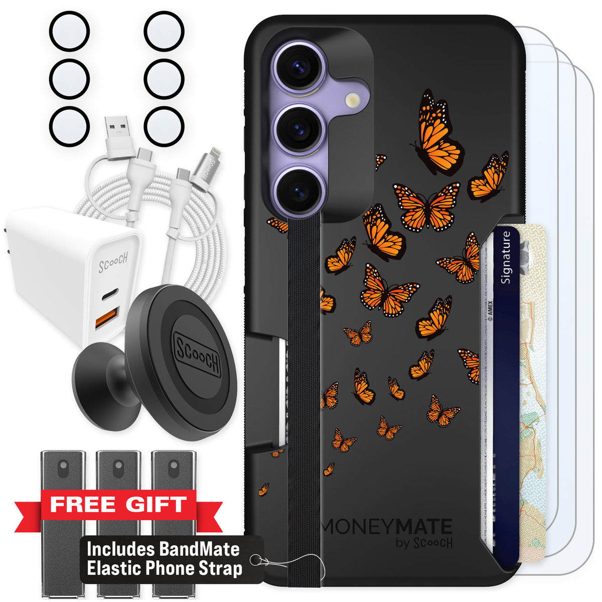 Scooch Moneymate Monarch Flight for Galaxy S25 — Ultimate Bundle