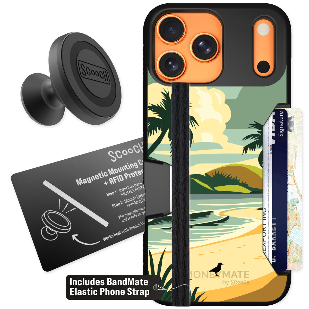 Scooch Moneymate Paradise Cove for iPhone 17 Pro Max — Starter Bundle