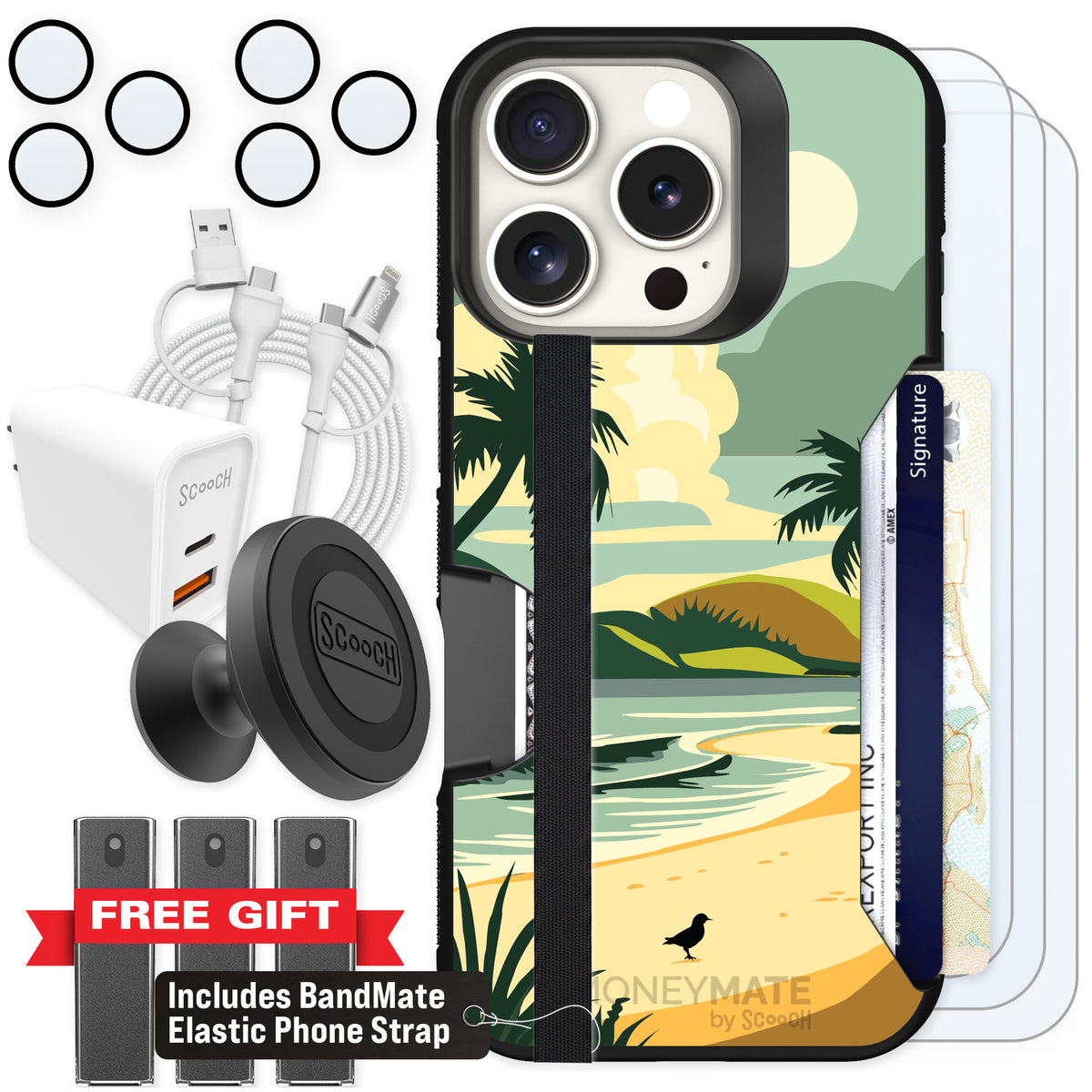 Scooch Moneymate Paradise Cove for iPhone 16 Pro — Ultimate Bundle
