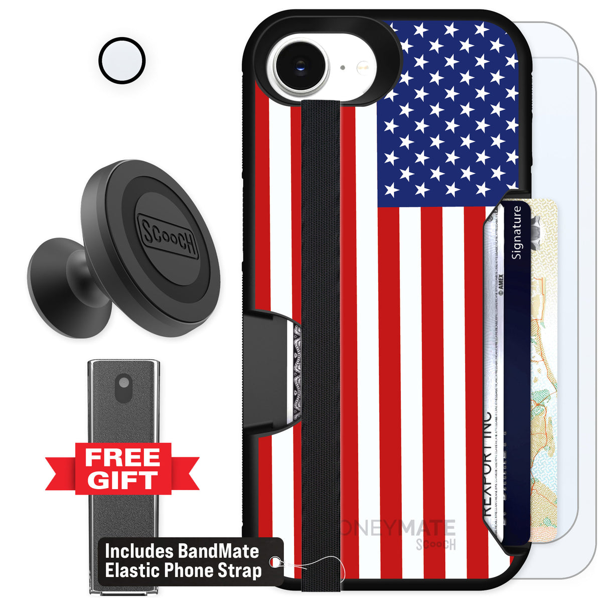 Scooch Moneymate Stars and Stripes for iPhone 17e — Defender Bundle
