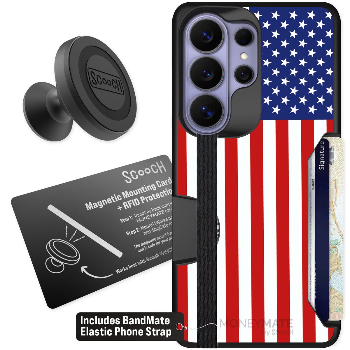 Scooch Moneymate Stars and Stripes for Galaxy S26 Ultra — Starter Bundle