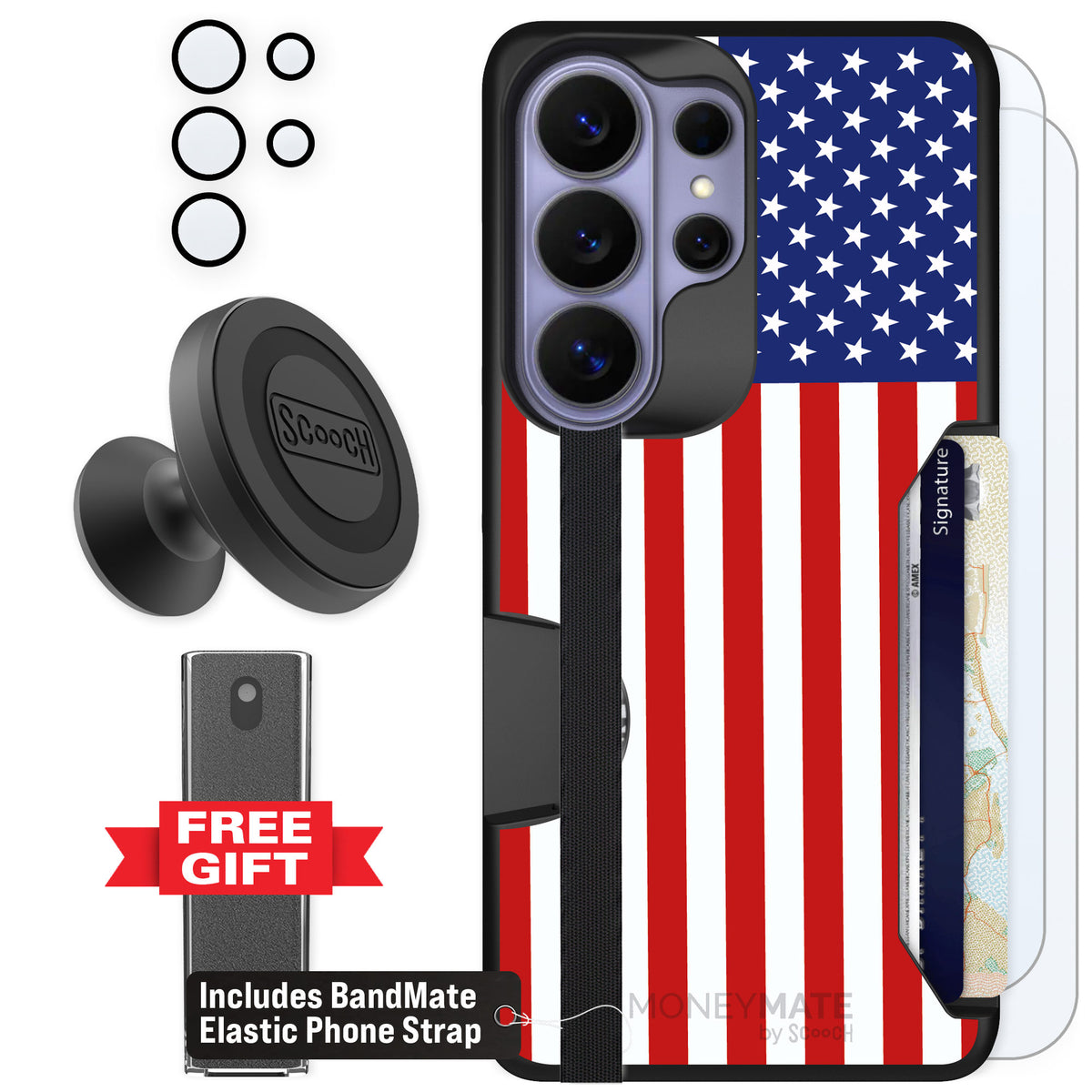 Scooch Moneymate Stars and Stripes for Galaxy S26 Ultra — Defender Bundle