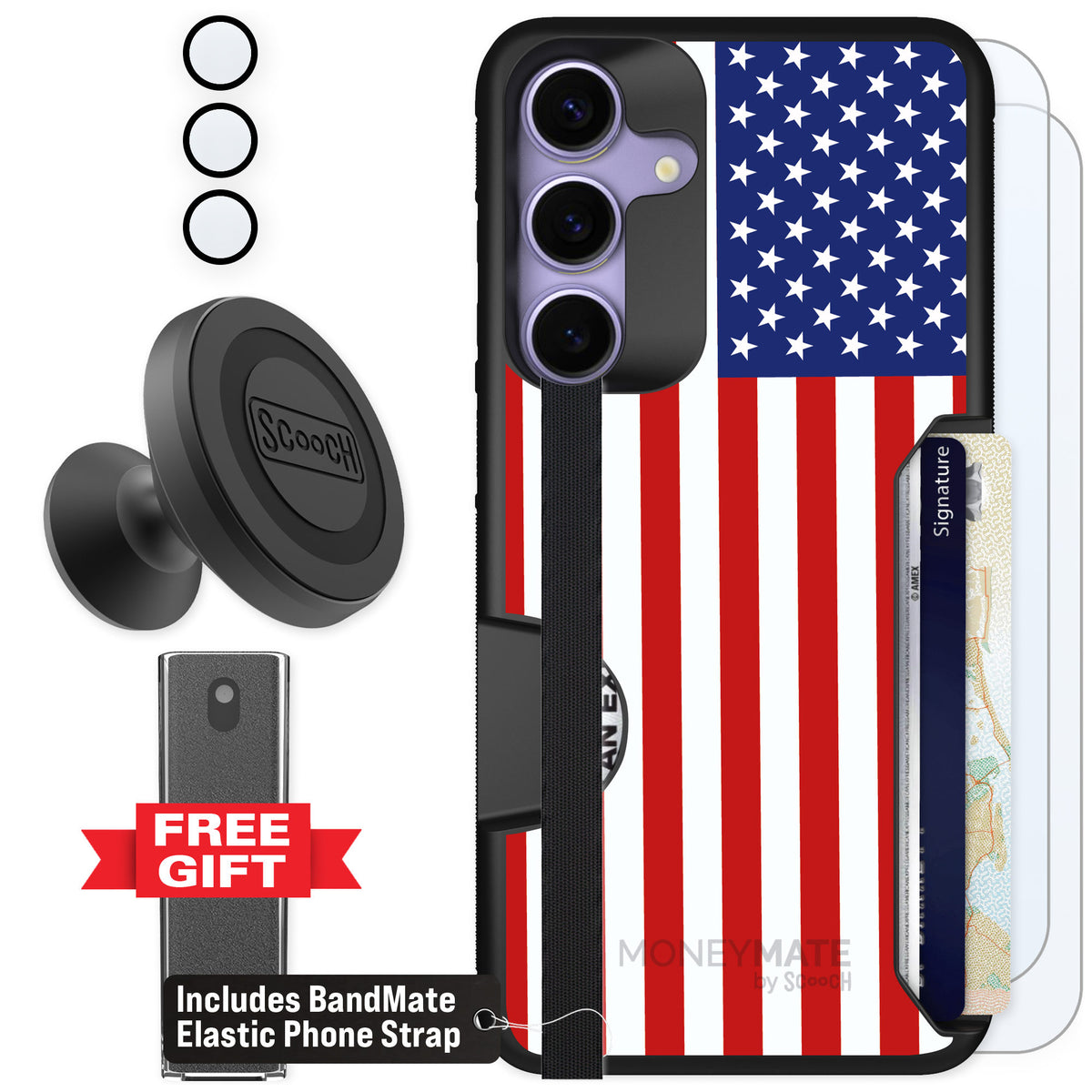 Scooch Moneymate Stars and Stripes for Galaxy S25+ — Defender Bundle