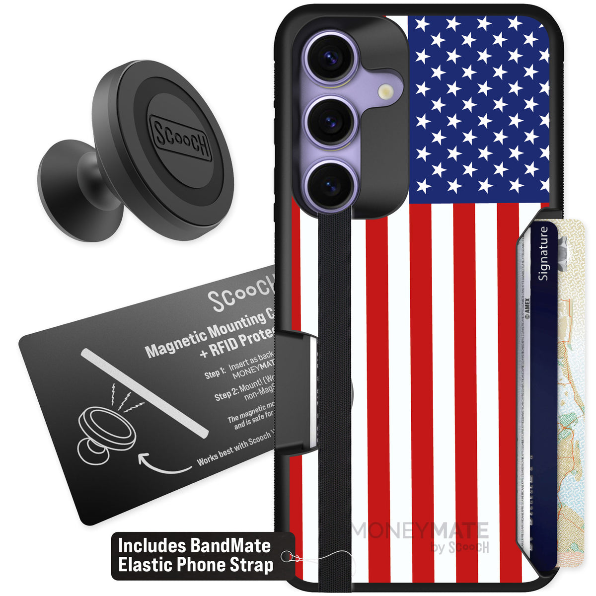 Scooch Moneymate Stars and Stripes for Galaxy S25 — Starter Bundle