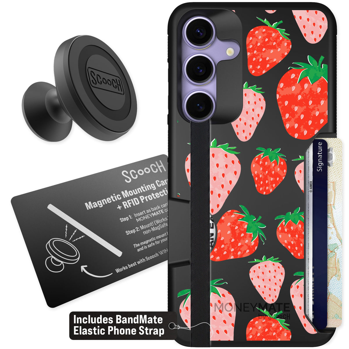 Scooch Moneymate Strawberry Fields for Galaxy S25+ — Starter Bundle