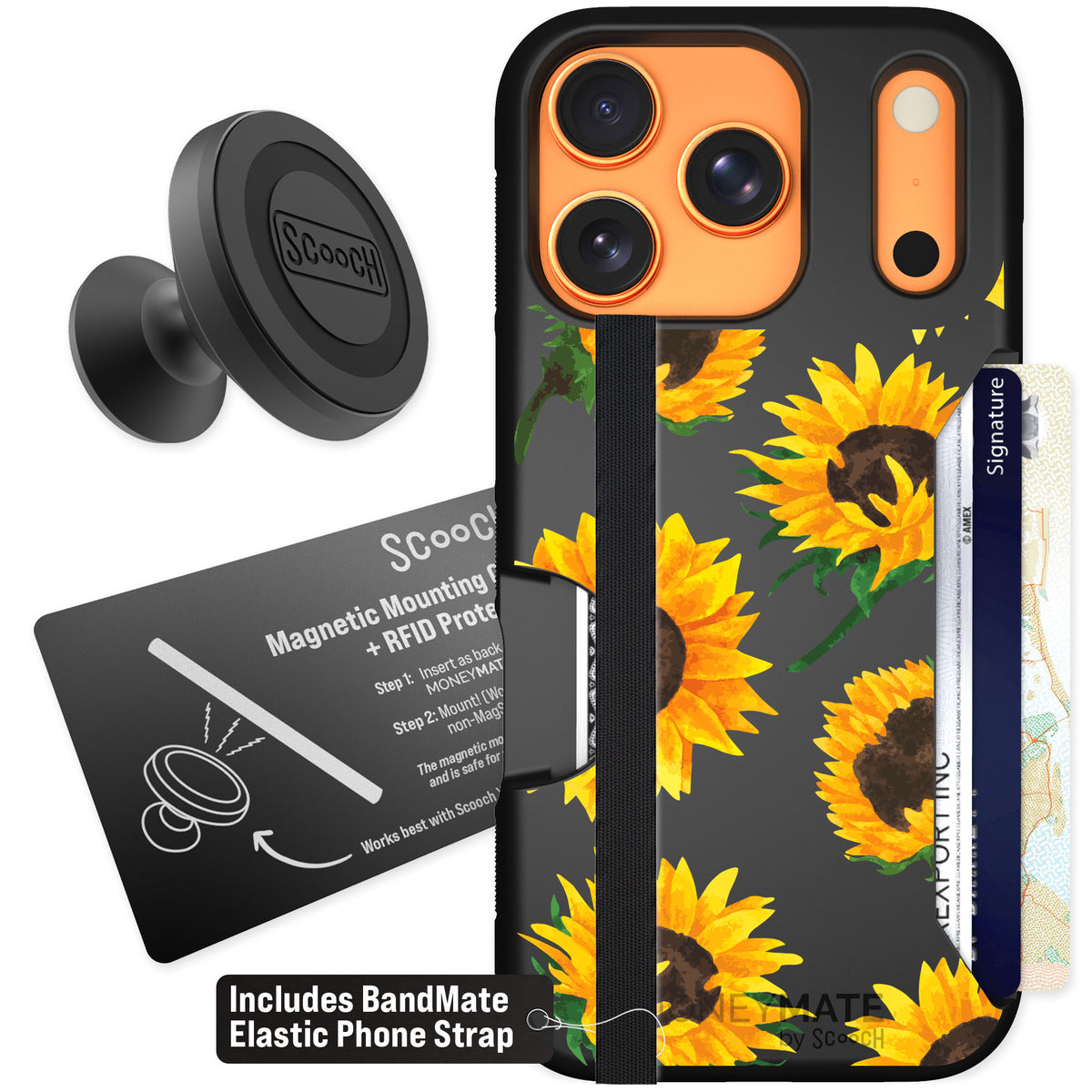 Scooch Moneymate Sunflower Frenzy for iPhone 17 Pro — Starter Bundle