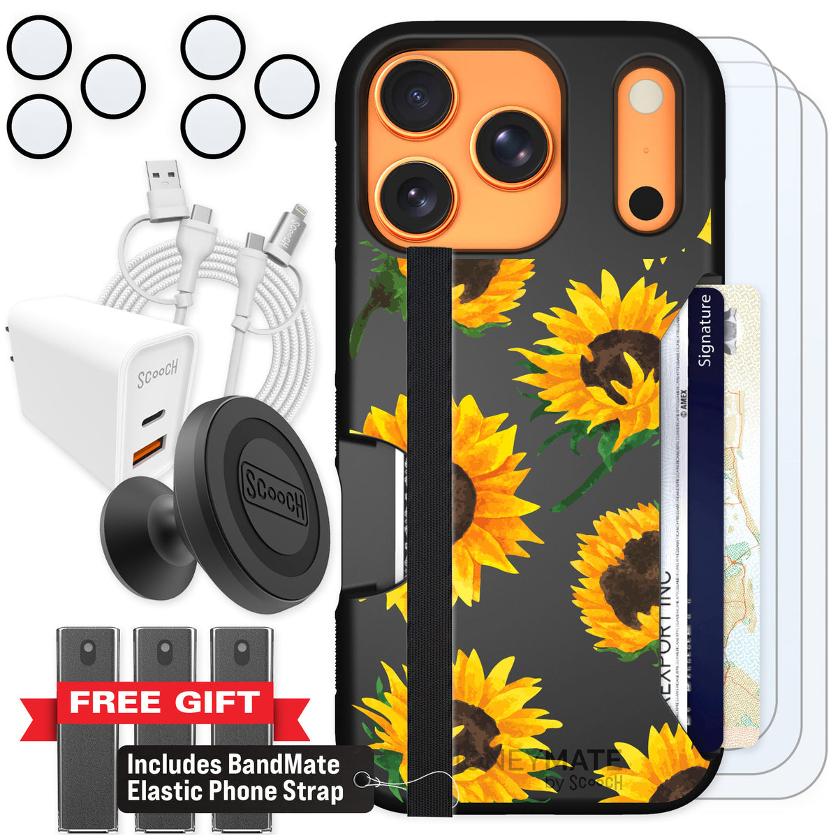 Scooch Moneymate Sunflower Frenzy for iPhone 17 Pro — Ultimate Bundle