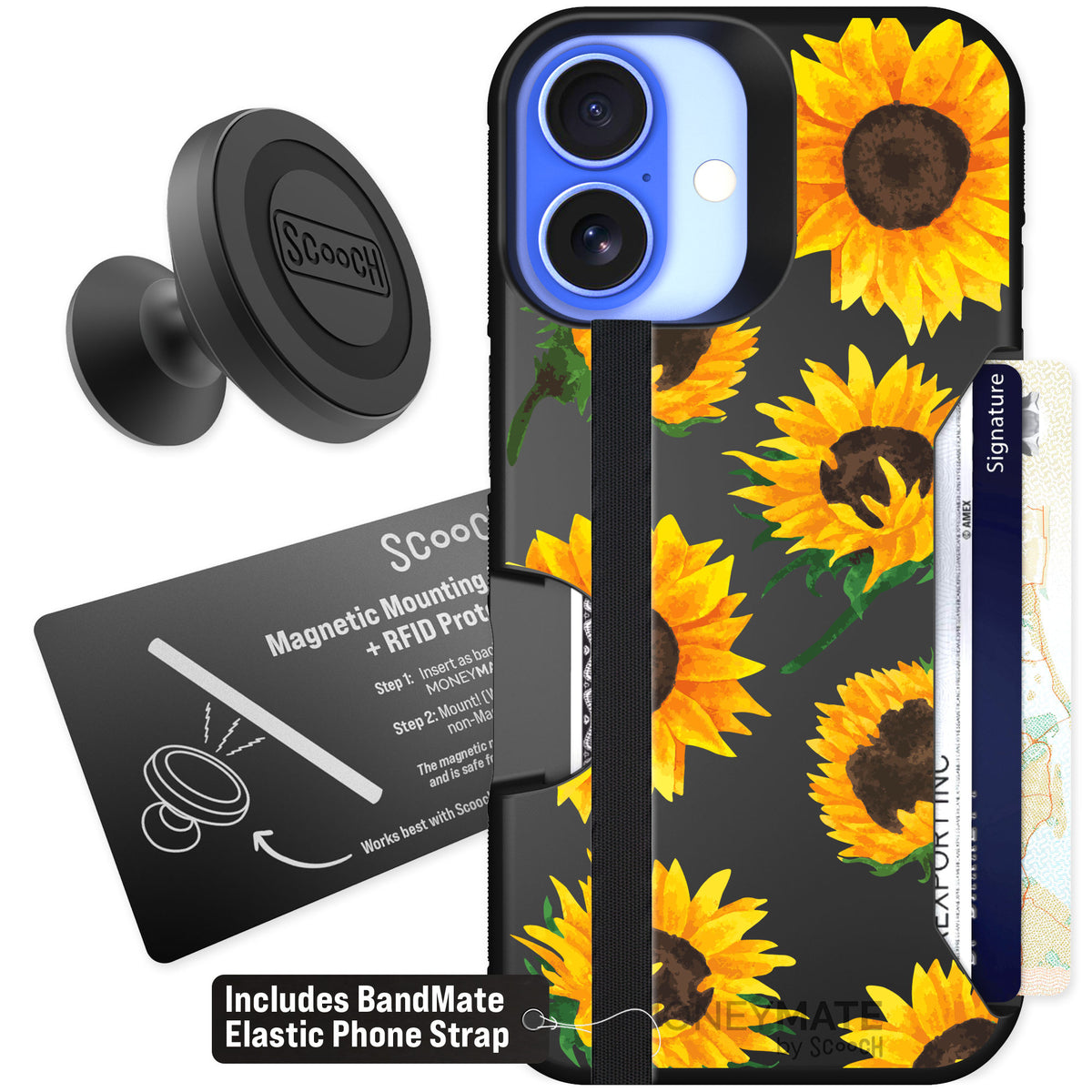 Scooch Moneymate Sunflower Frenzy for iPhone 16 — Starter Bundle
