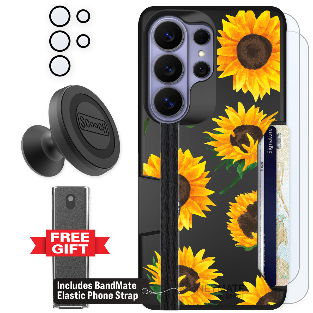 Scooch Moneymate Sunflower Frenzy for Galaxy S26 Ultra — Defender Bundle