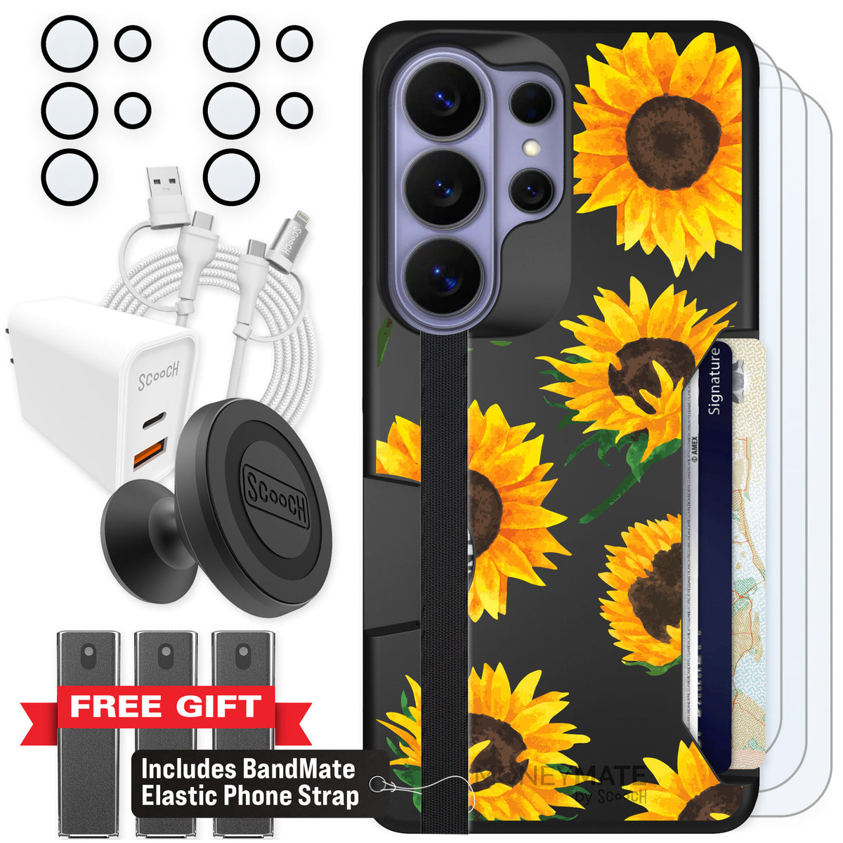 Scooch Moneymate Sunflower Frenzy for Galaxy S26 Ultra — Ultimate Bundle