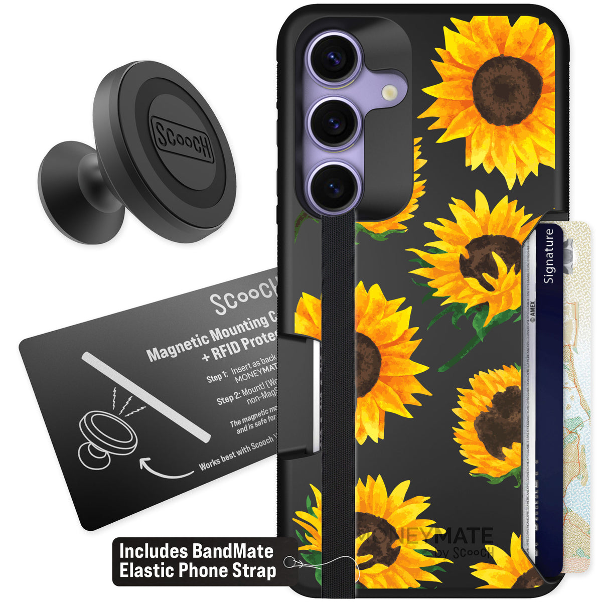 Scooch Moneymate Sunflower Frenzy for Galaxy S25 — Starter Bundle