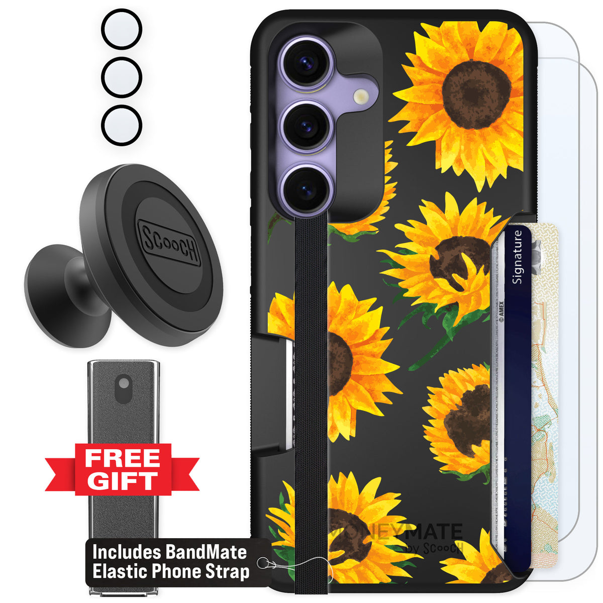 Scooch Moneymate Sunflower Frenzy for Galaxy S25 — Defender Bundle