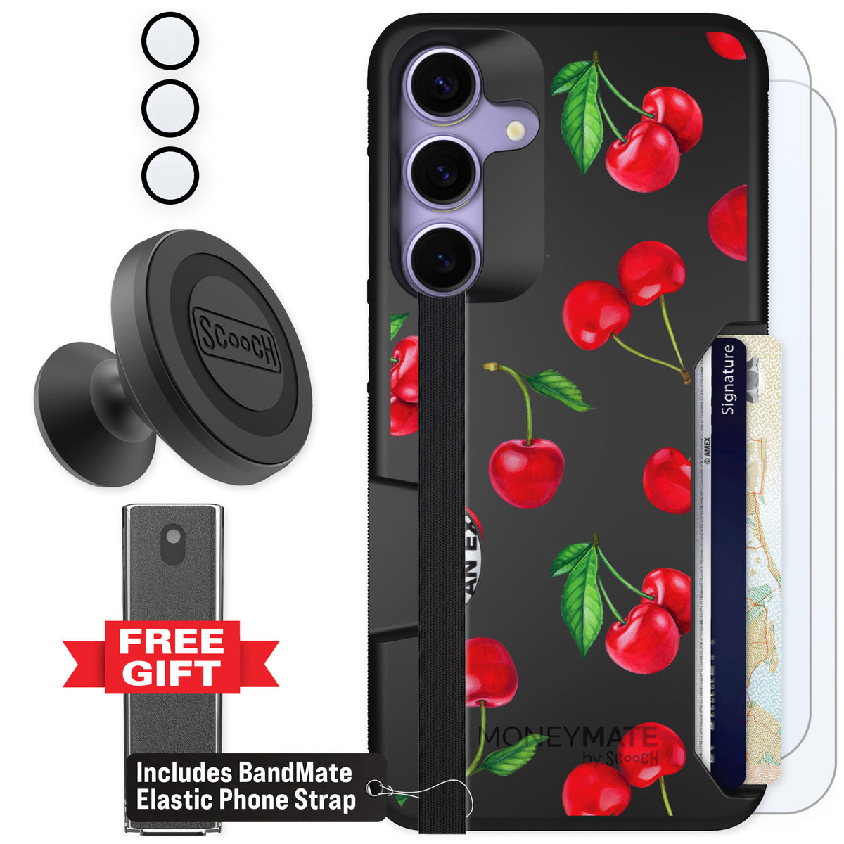 Scooch Moneymate Very Cherry for Galaxy S25+ — Defender Bundle