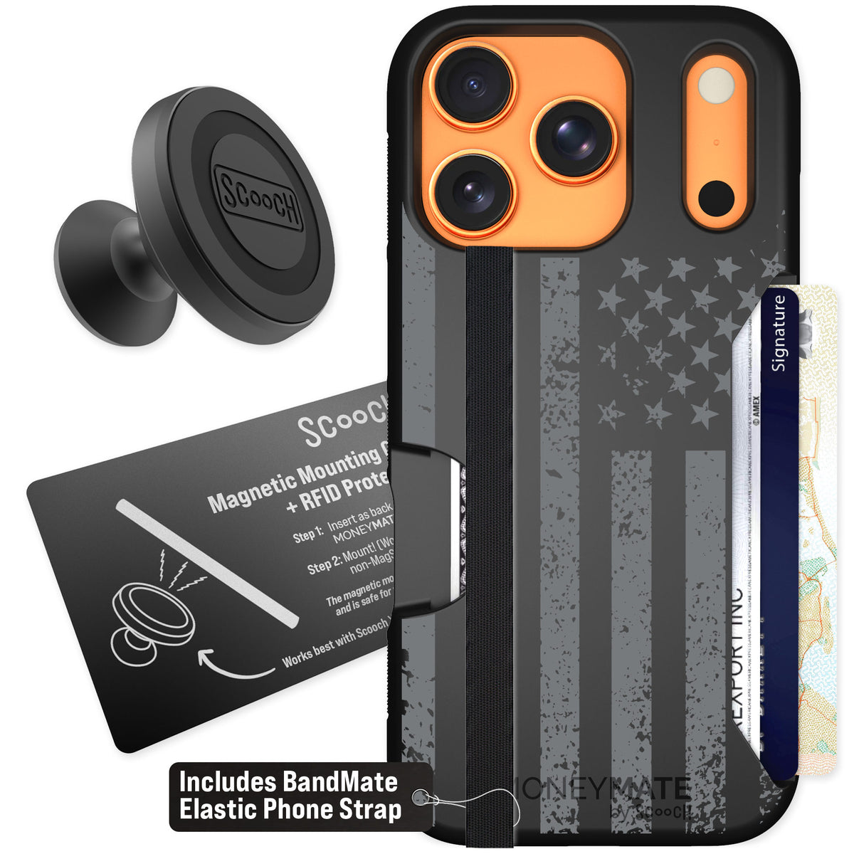 Scooch Moneymate Weathered Glory for iPhone 17 Pro — Starter Bundle