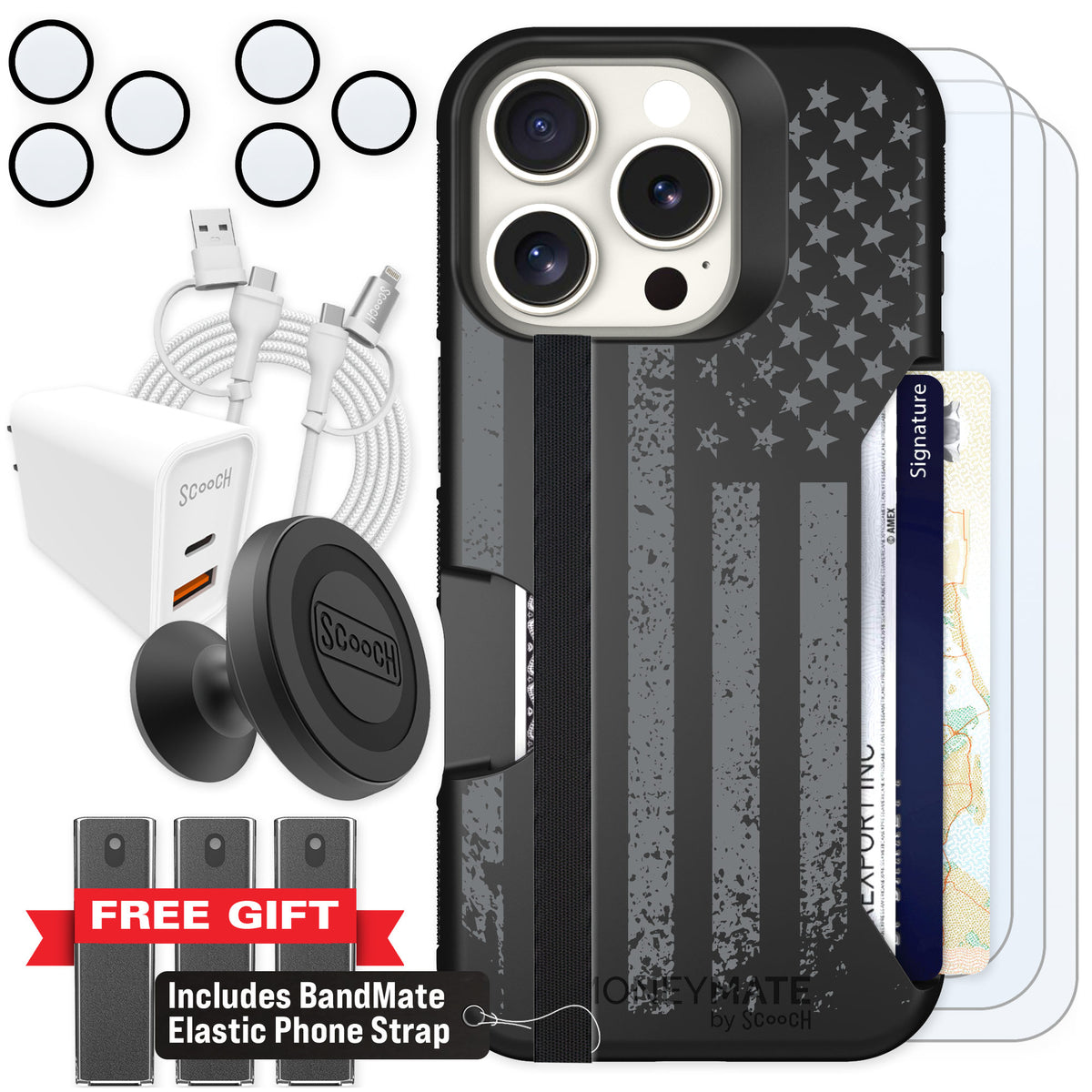 Scooch Moneymate Weathered Glory for iPhone 16 Pro — Ultimate Bundle