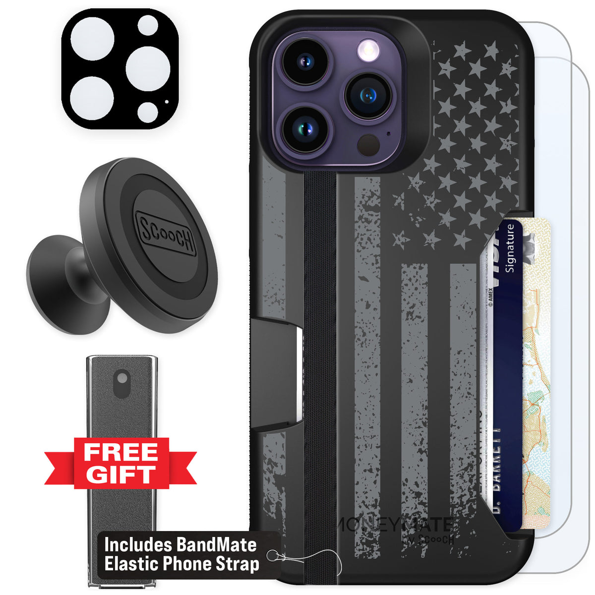Scooch Moneymate Weathered Glory for iPhone 14 Pro Max — Defender Bundle