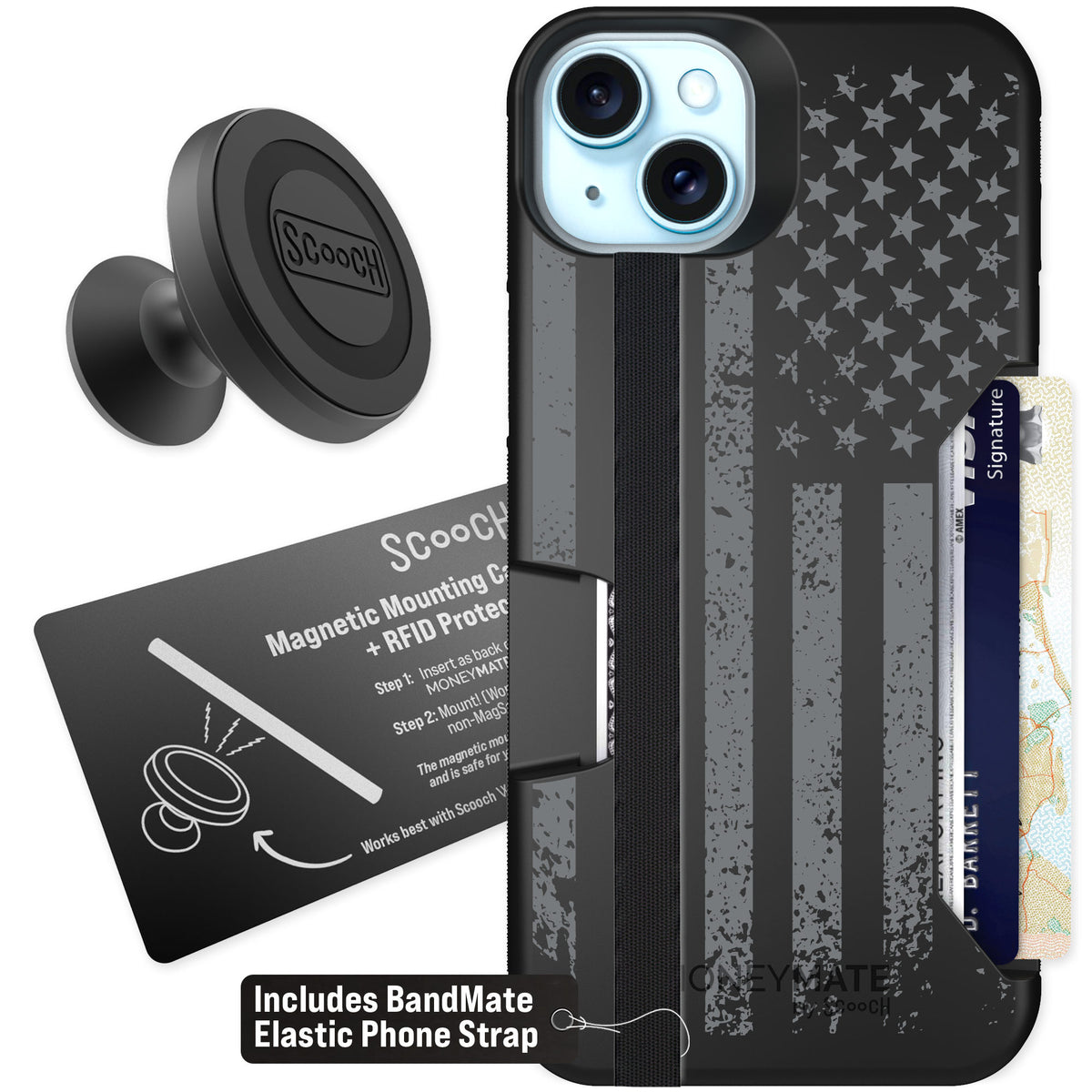 Scooch Moneymate Weathered Glory for iPhone 14 Plus — Starter Bundle