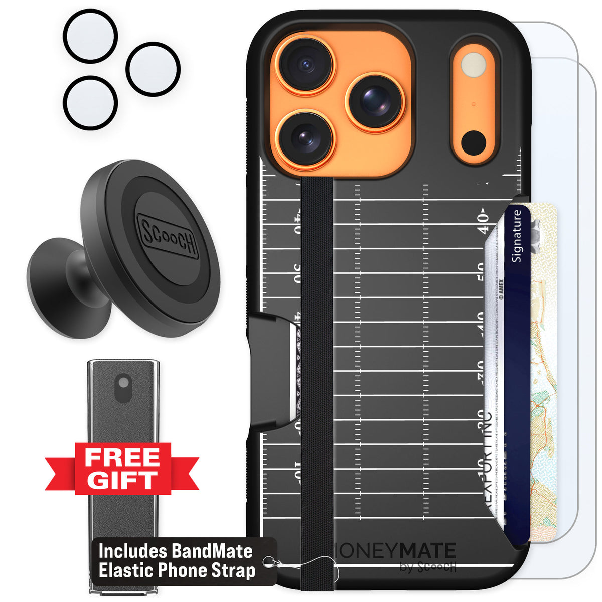 Scooch Moneymate Yard Lines for iPhone 17 Pro — Defender Bundle