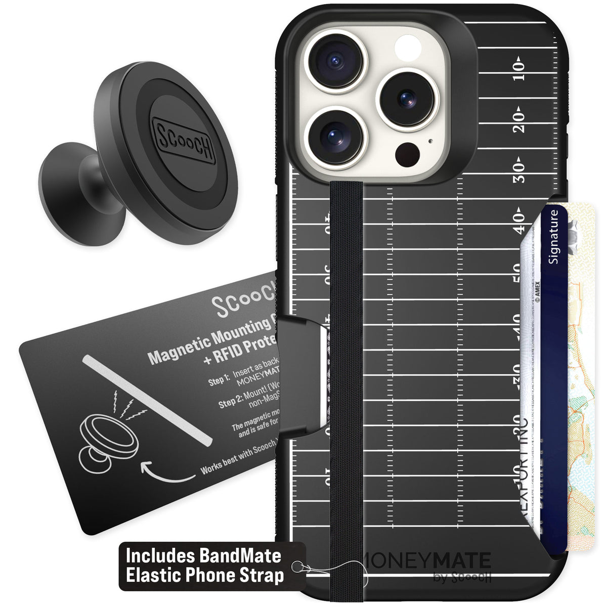 Scooch Moneymate Yard Lines for iPhone 16 Pro — Starter Bundle