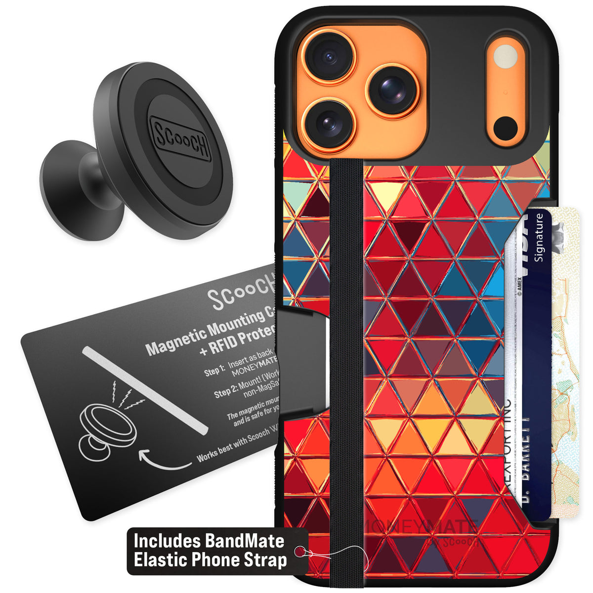 Scooch Moneymate Festive Glass for iPhone 17 Pro Max — Starter Bundle