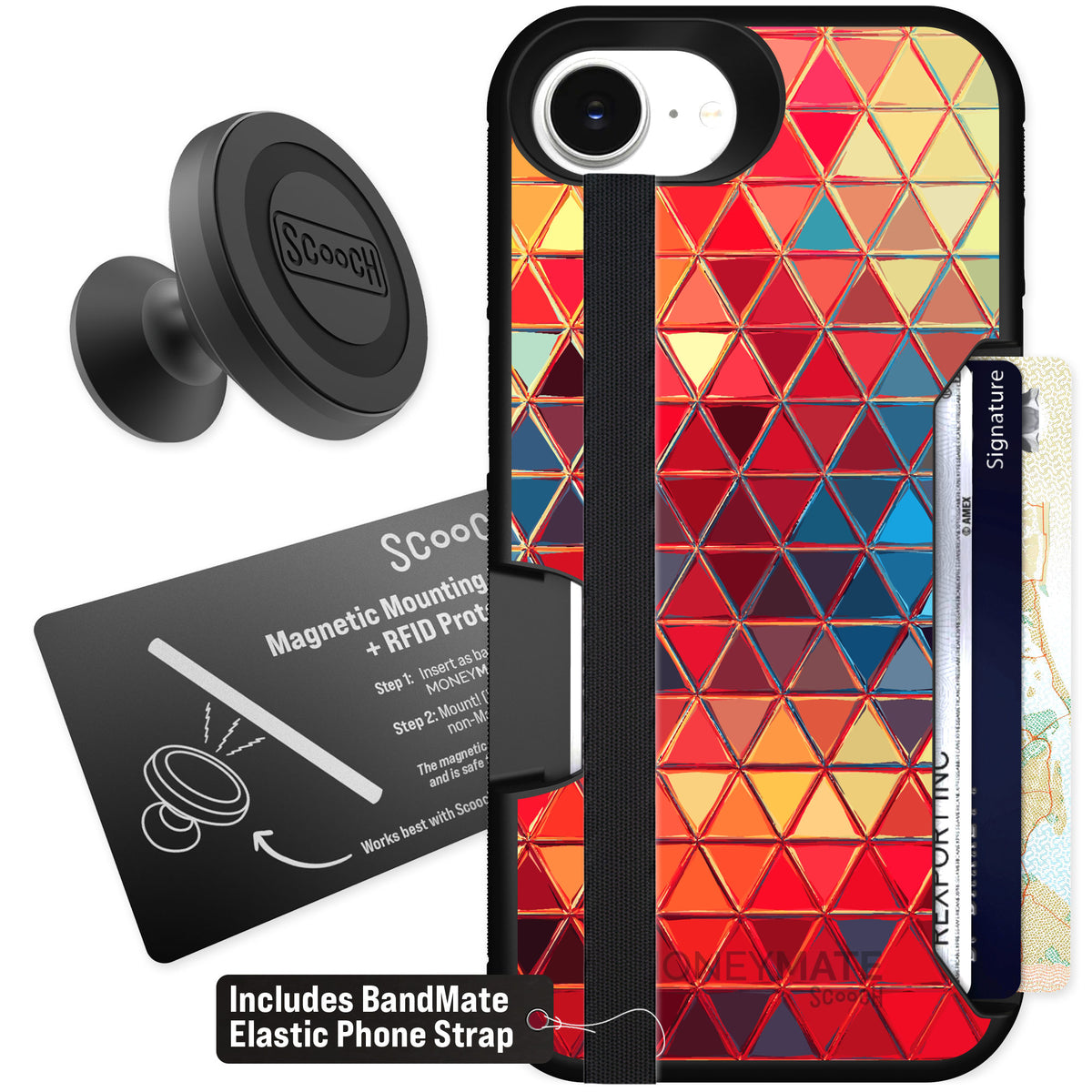 Scooch Moneymate Festive Glass for iPhone 16e — Starter Bundle