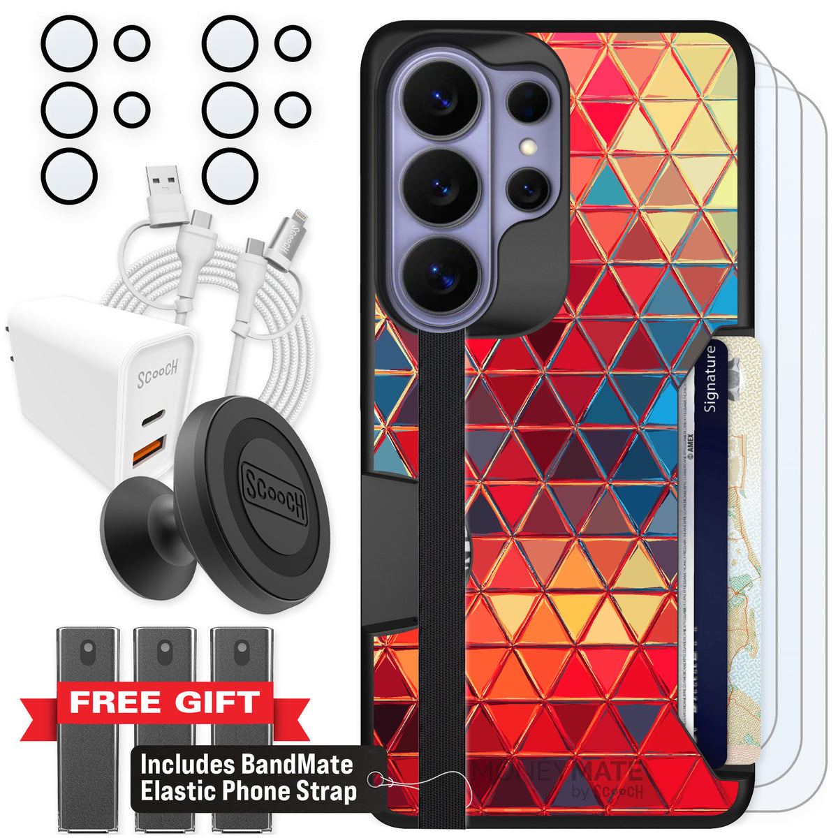 Scooch Moneymate Festive Glass for Galaxy S26 Ultra — Ultimate Bundle