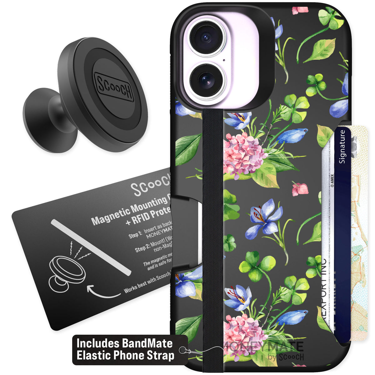 Scooch Moneymate Lucky Hydrangea for iPhone 17 — Starter Bundle