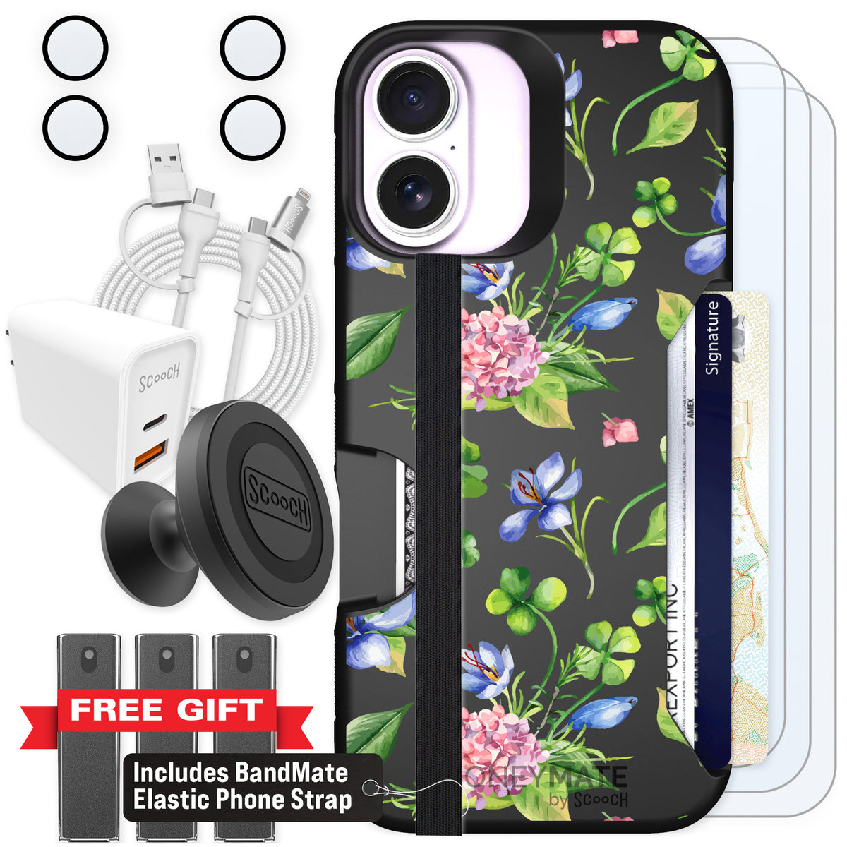 Scooch Moneymate Lucky Hydrangea for iPhone 17 — Ultimate Bundle