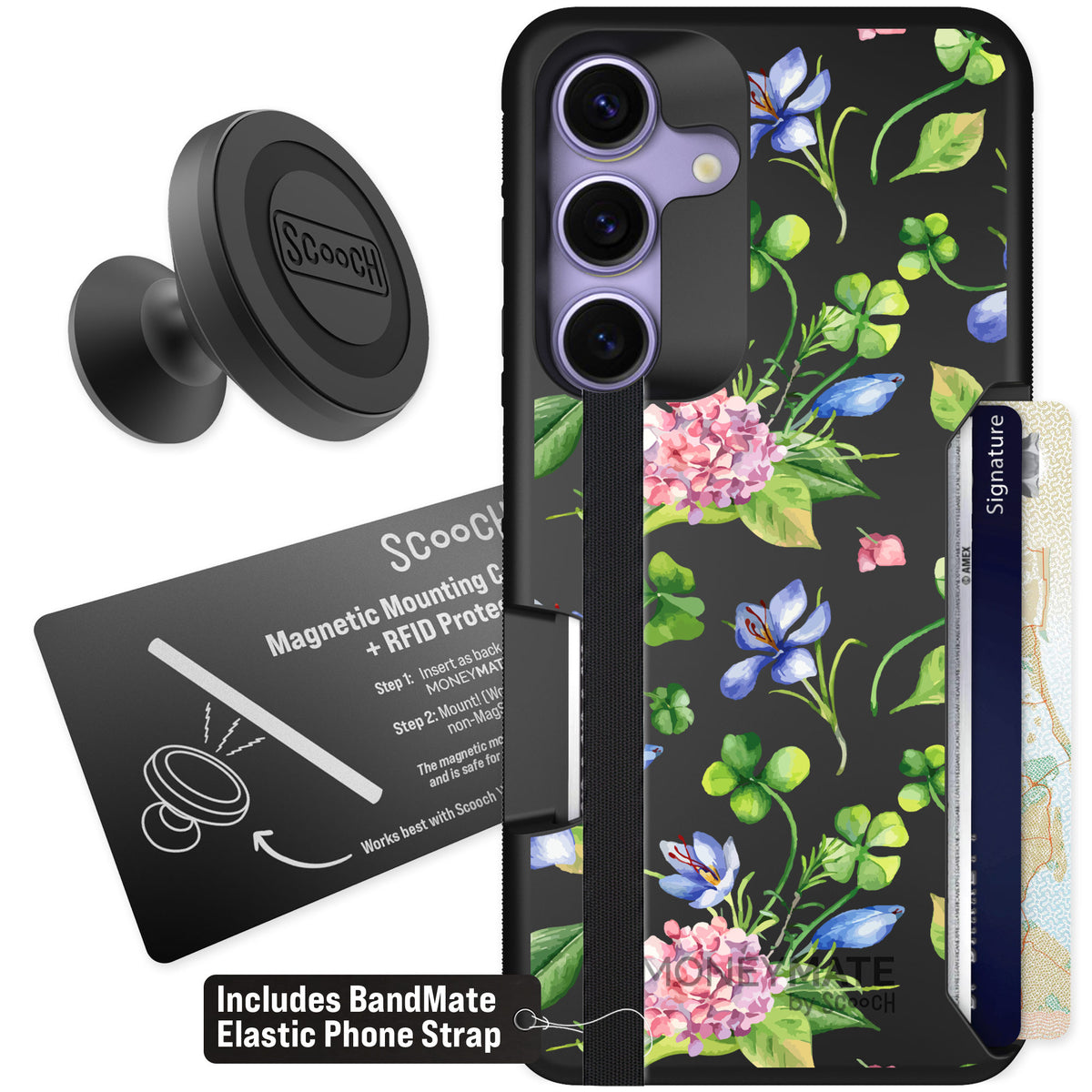 Scooch Moneymate Lucky Hydrangea for Galaxy S25 — Starter Bundle