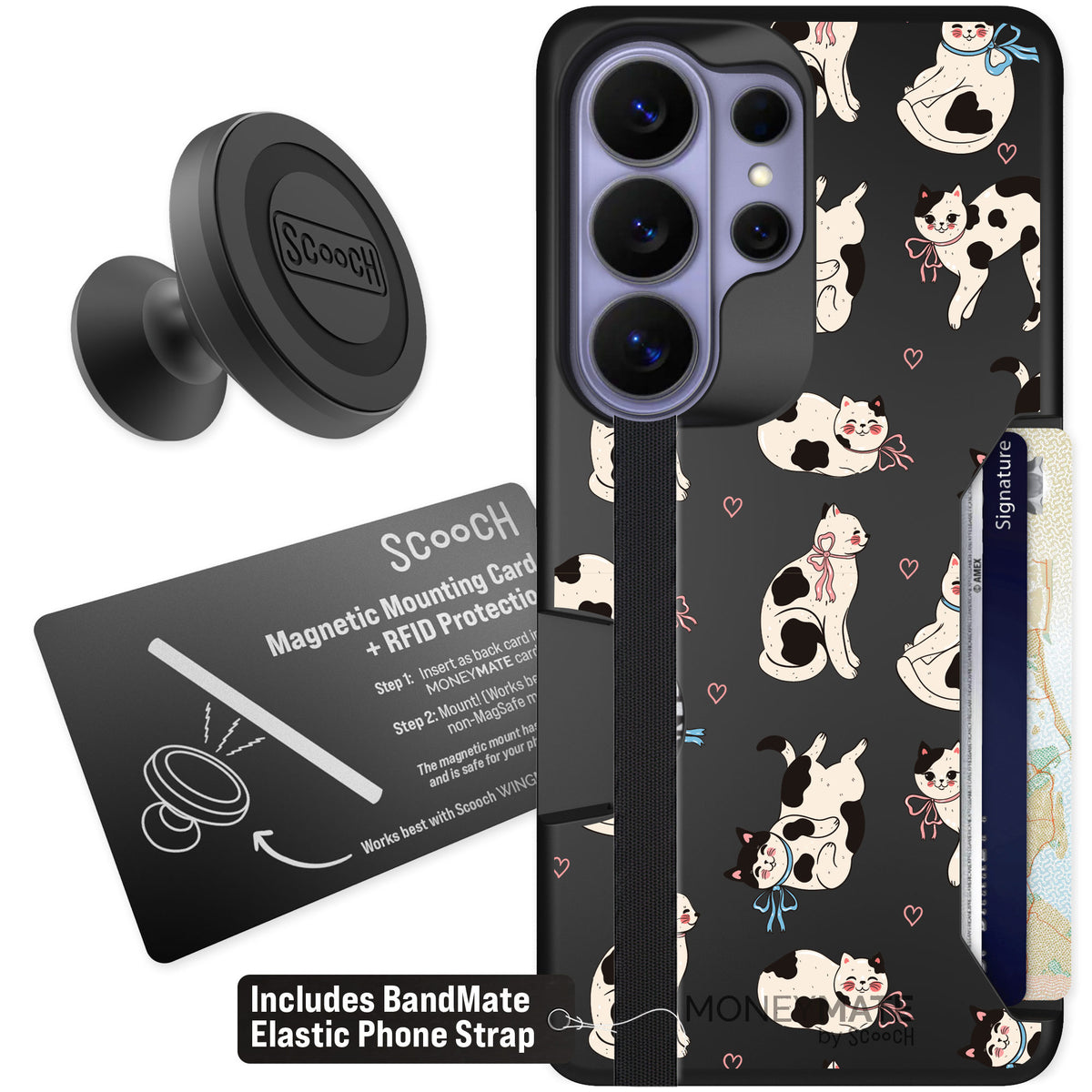 Scooch Moneymate Bow Kitties for Galaxy S26 Ultra — Starter Bundle