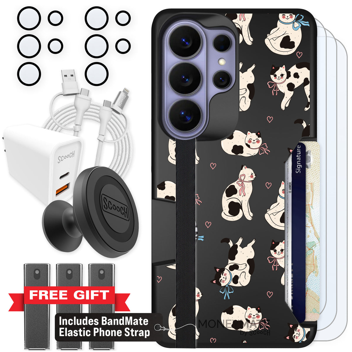 Scooch Moneymate Bow Kitties for Galaxy S26 Ultra — Ultimate Bundle