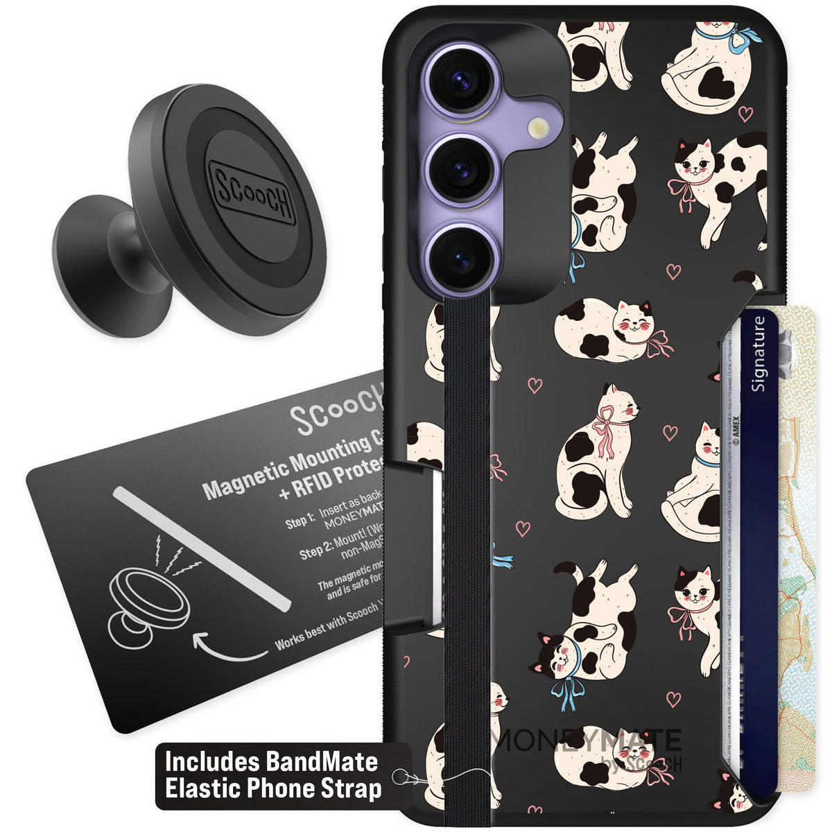Scooch Moneymate Bow Kitties for Galaxy S25 — Starter Bundle