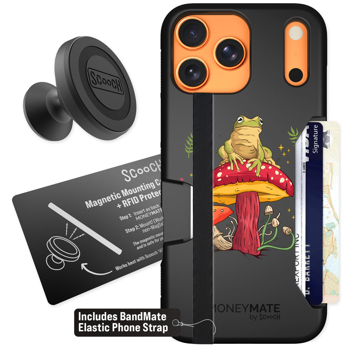 Scooch Moneymate Toadstool Frog for iPhone 17 Pro Max — Starter Bundle