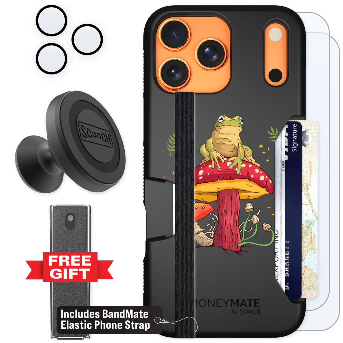 Scooch Moneymate Toadstool Frog for iPhone 17 Pro Max — Defender Bundle