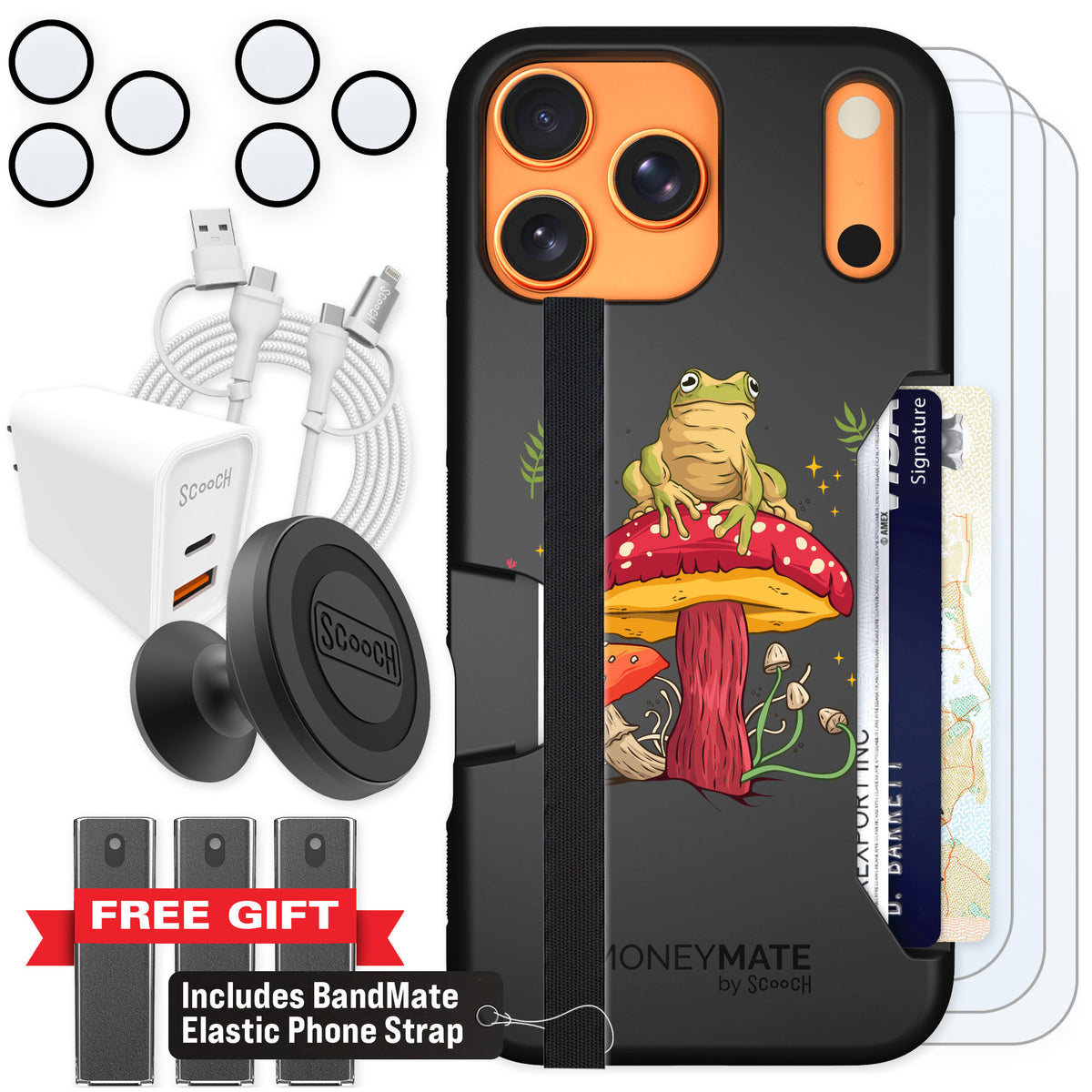 Scooch Moneymate Toadstool Frog for iPhone 17 Pro Max — Ultimate Bundle