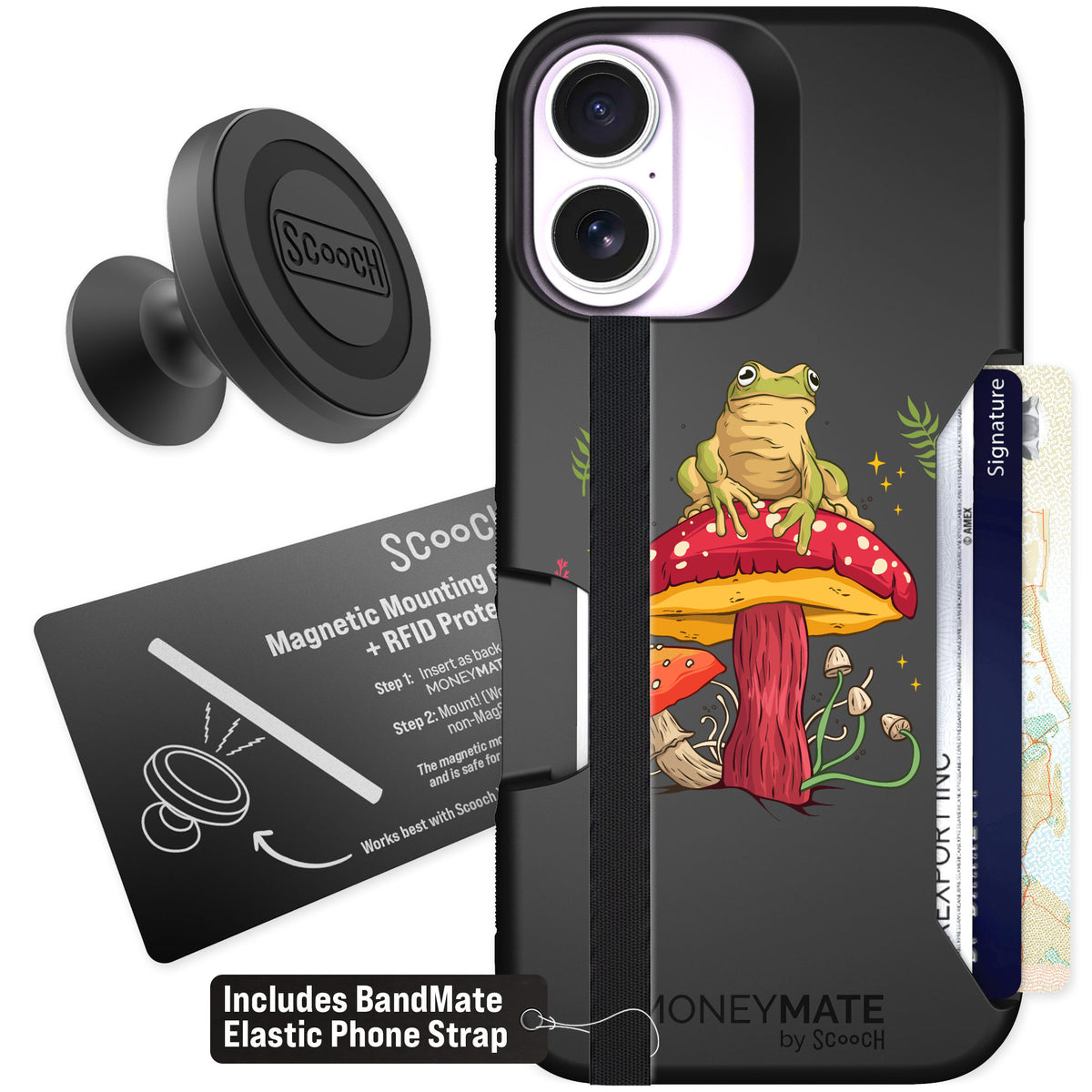 Scooch Moneymate Toadstool Frog for iPhone 17 — Starter Bundle