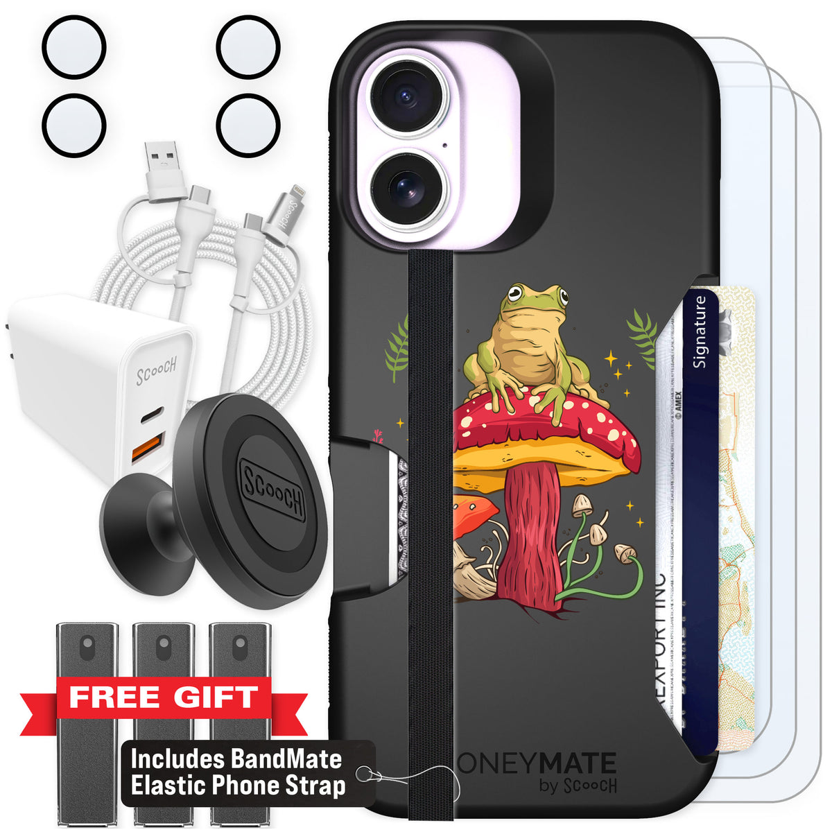Scooch Moneymate Toadstool Frog for iPhone 17 — Ultimate Bundle