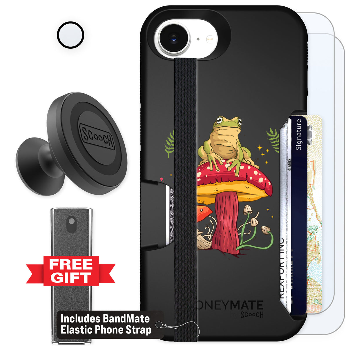 Scooch Moneymate Toadstool Frog for iPhone 16e — Defender Bundle
