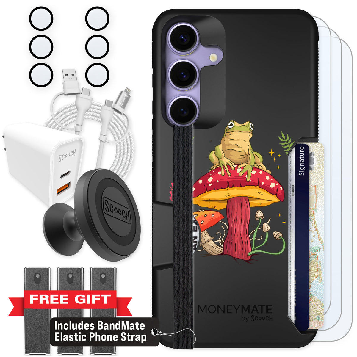 Scooch Moneymate Toadstool Frog for Galaxy S25+ — Ultimate Bundle