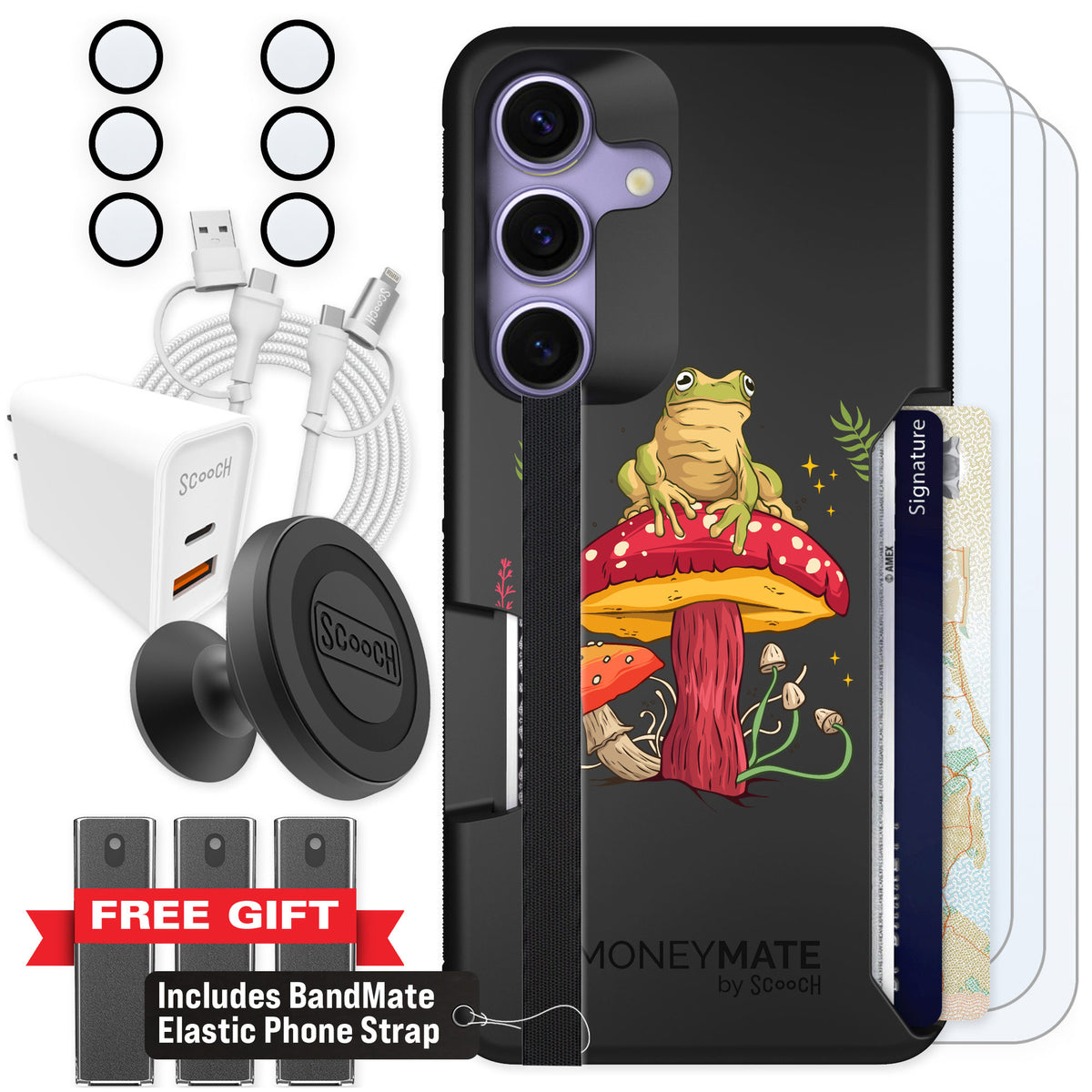 Scooch Moneymate Toadstool Frog for Galaxy S25 — Ultimate Bundle