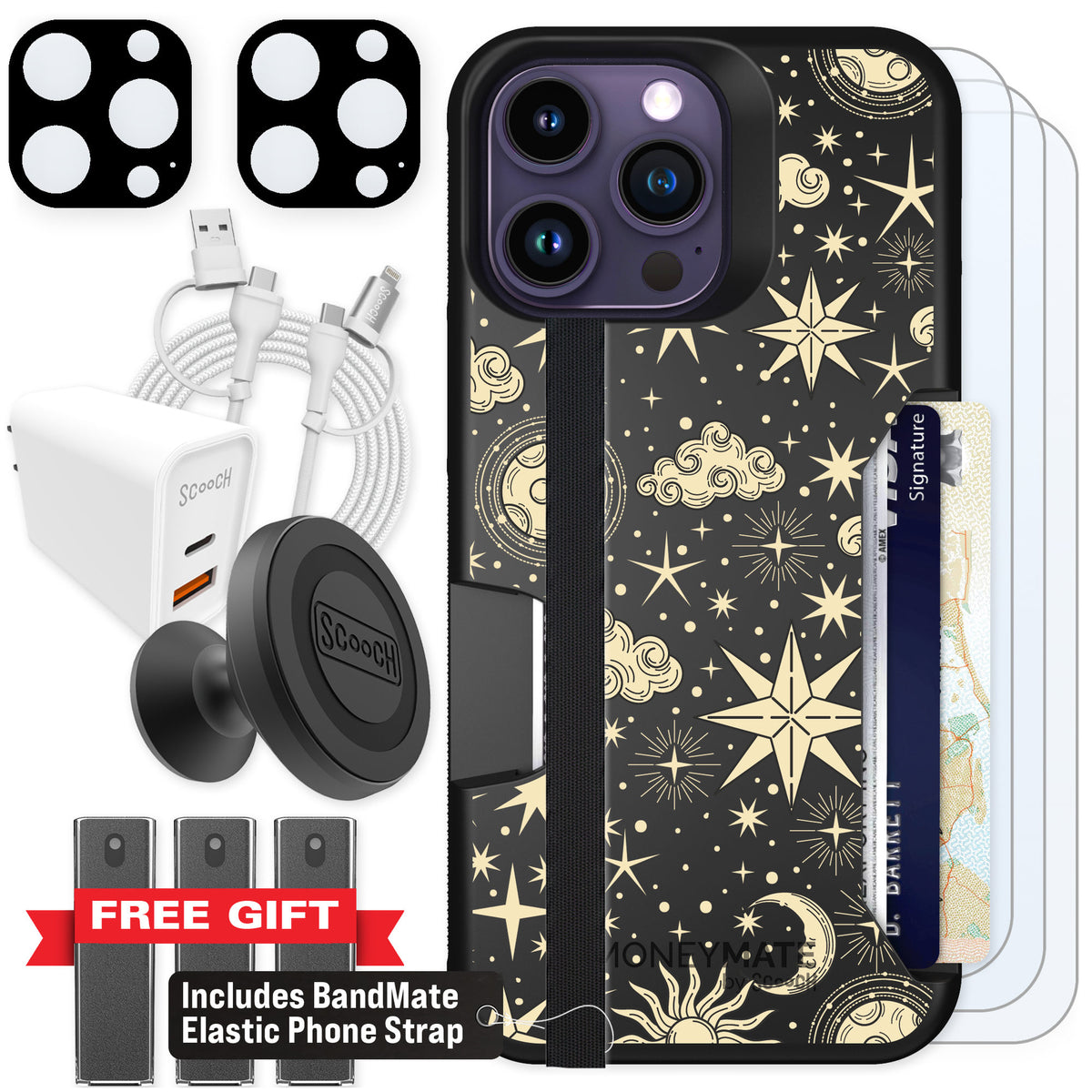 Scooch Moneymate Celestial Sleep for iPhone 14 Pro Max — Ultimate Bundle
