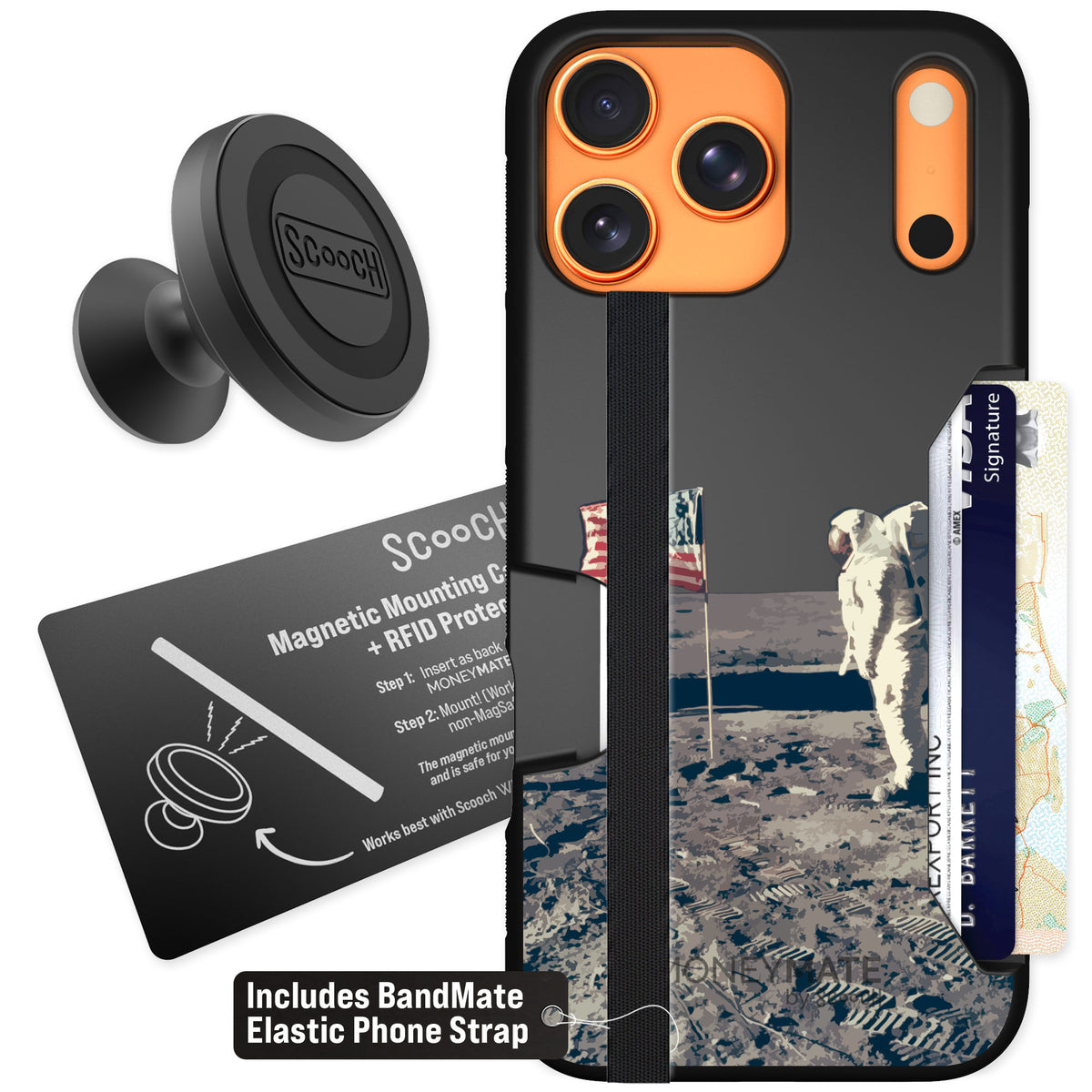 Scooch Moneymate Lunar Landing for iPhone 17 Pro Max — Starter Bundle