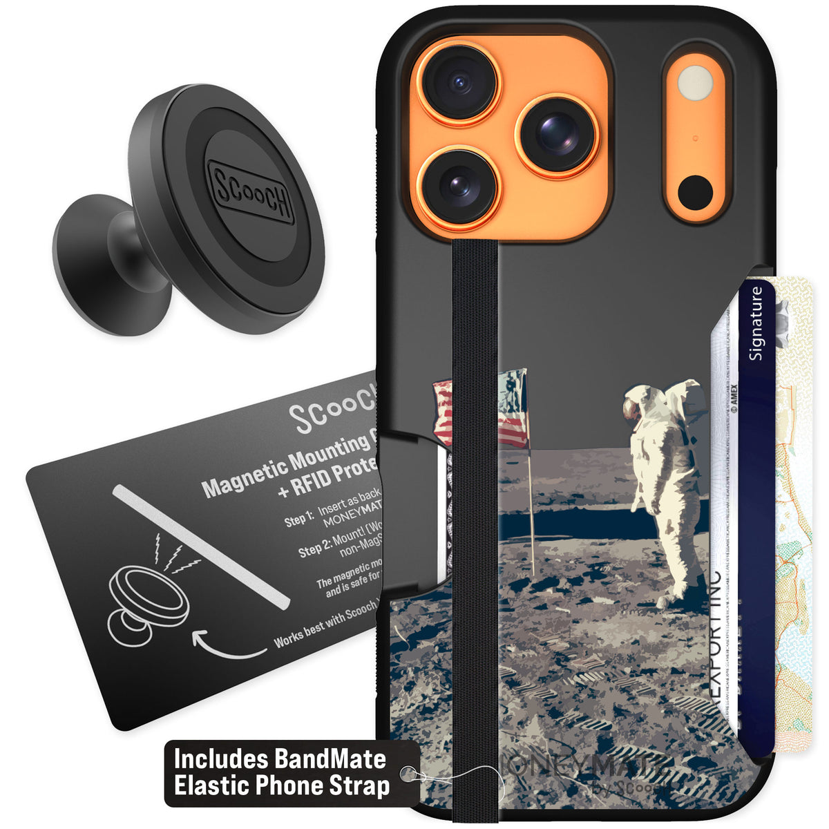 Scooch Moneymate Lunar Landing for iPhone 17 Pro — Starter Bundle