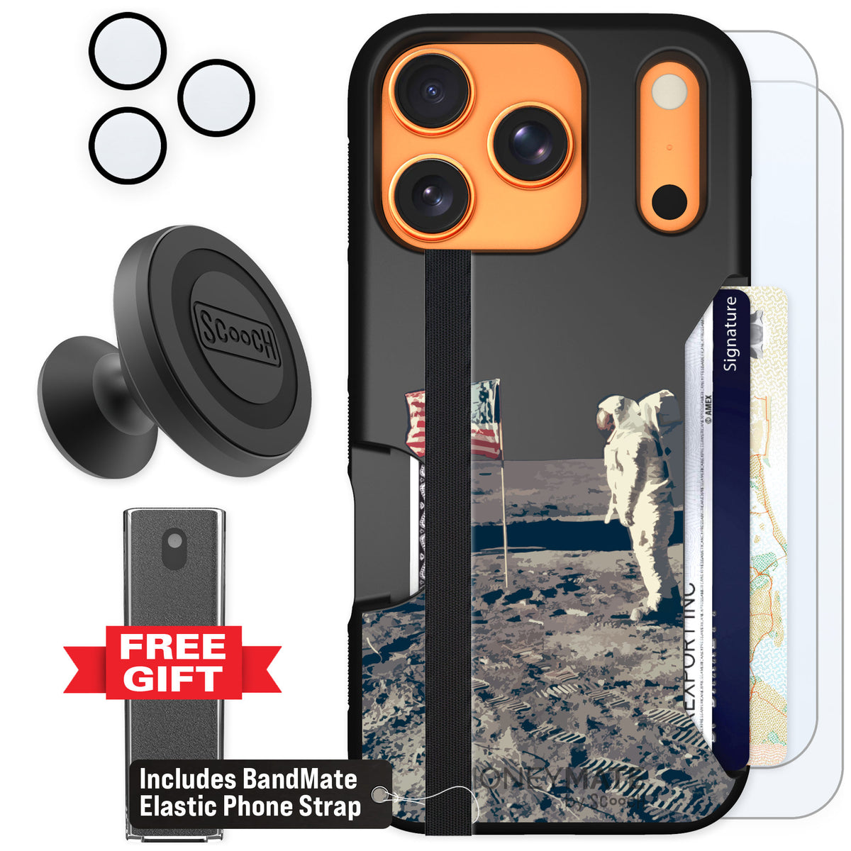 Scooch Moneymate Lunar Landing for iPhone 17 Pro — Defender Bundle