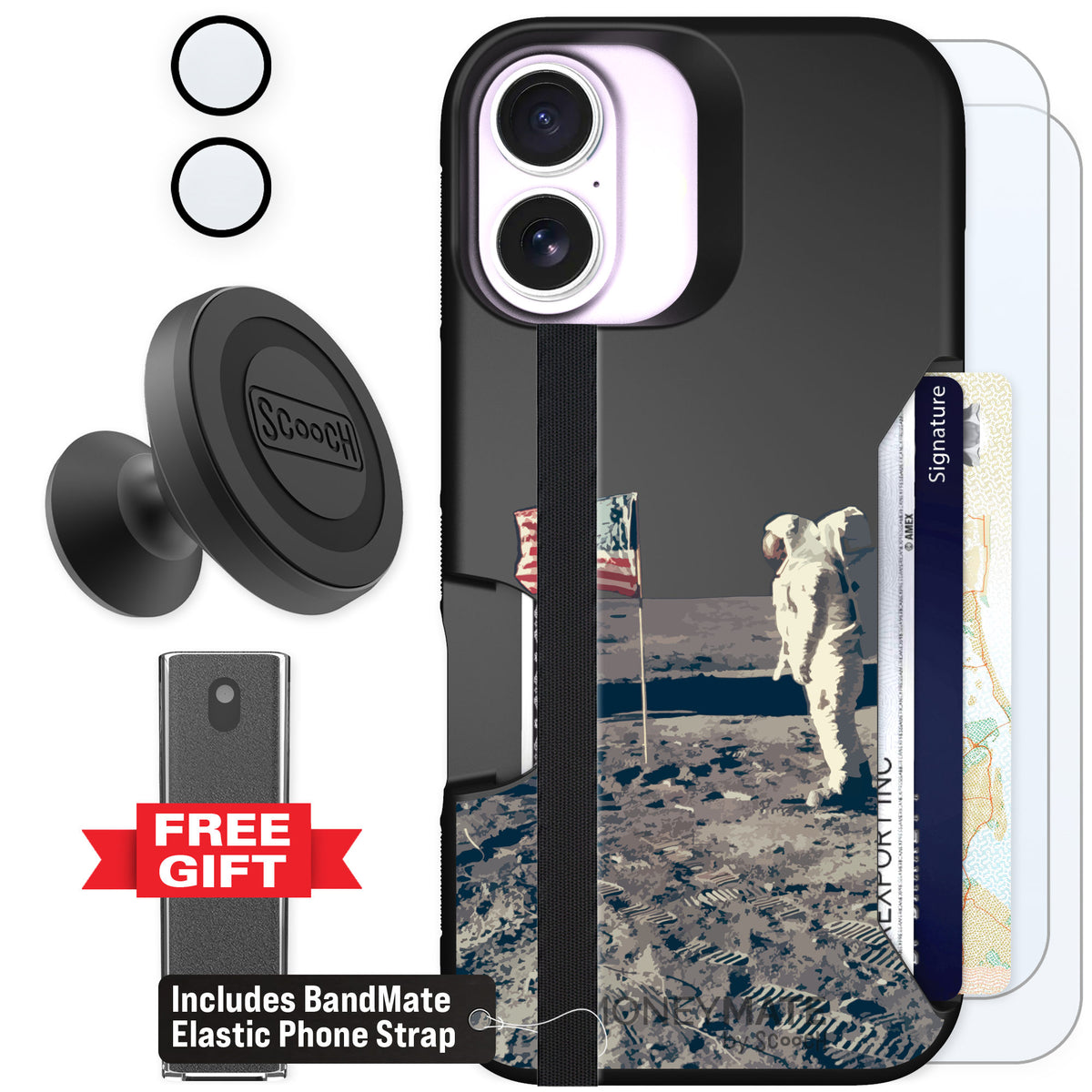 Scooch Moneymate Lunar Landing for iPhone 17 — Defender Bundle