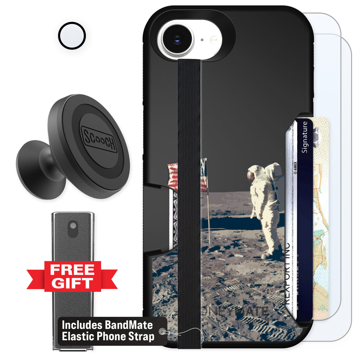 Scooch Moneymate Lunar Landing for iPhone 17e — Defender Bundle