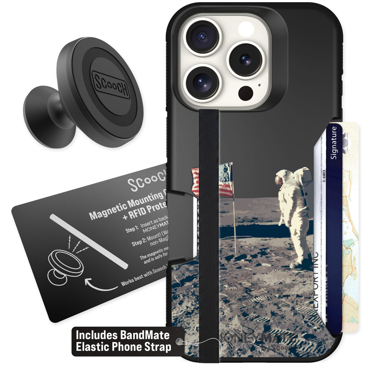 Scooch Moneymate Lunar Landing for iPhone 16 Pro — Starter Bundle